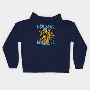 Concrete Jungle, Urban Rumble: Shredding the City with Style Kids Hoodie